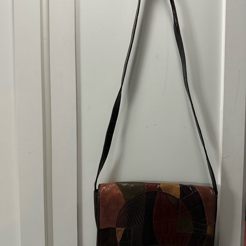 Patchwork Leather Shoulder Bag - image 8